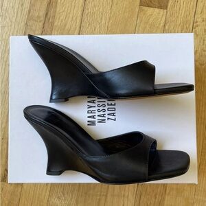 MARYAM NASSIR ZADEH, LIDO WEDGE, BLACK CALF